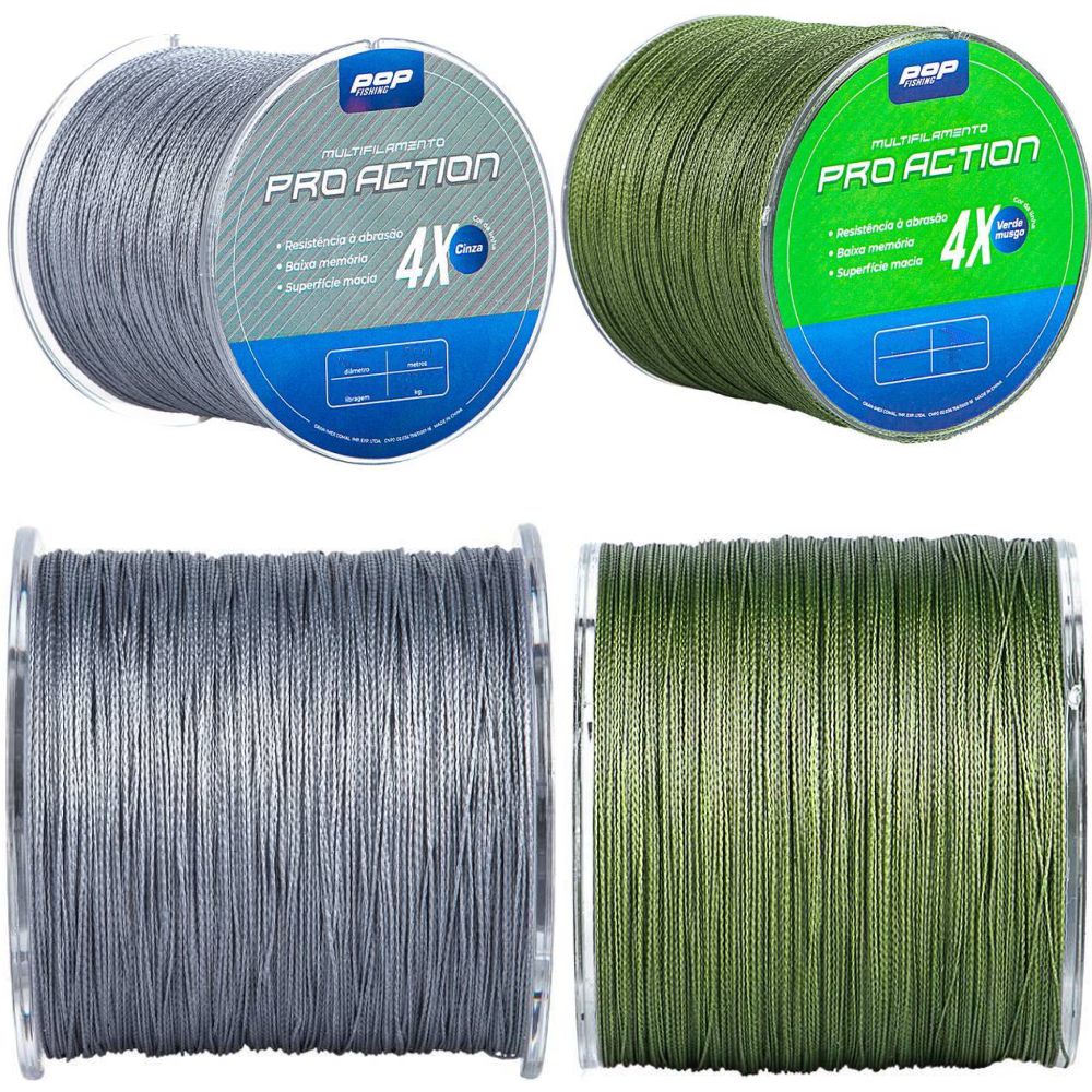 Linha Multifilamento Pop Fishing Pro Action 4X 0,45mm 65lb 300m