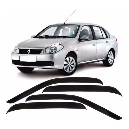 Defletor Calha de Chuva Renault Symbol 2009 a 2013 4 Portas Ecoflex