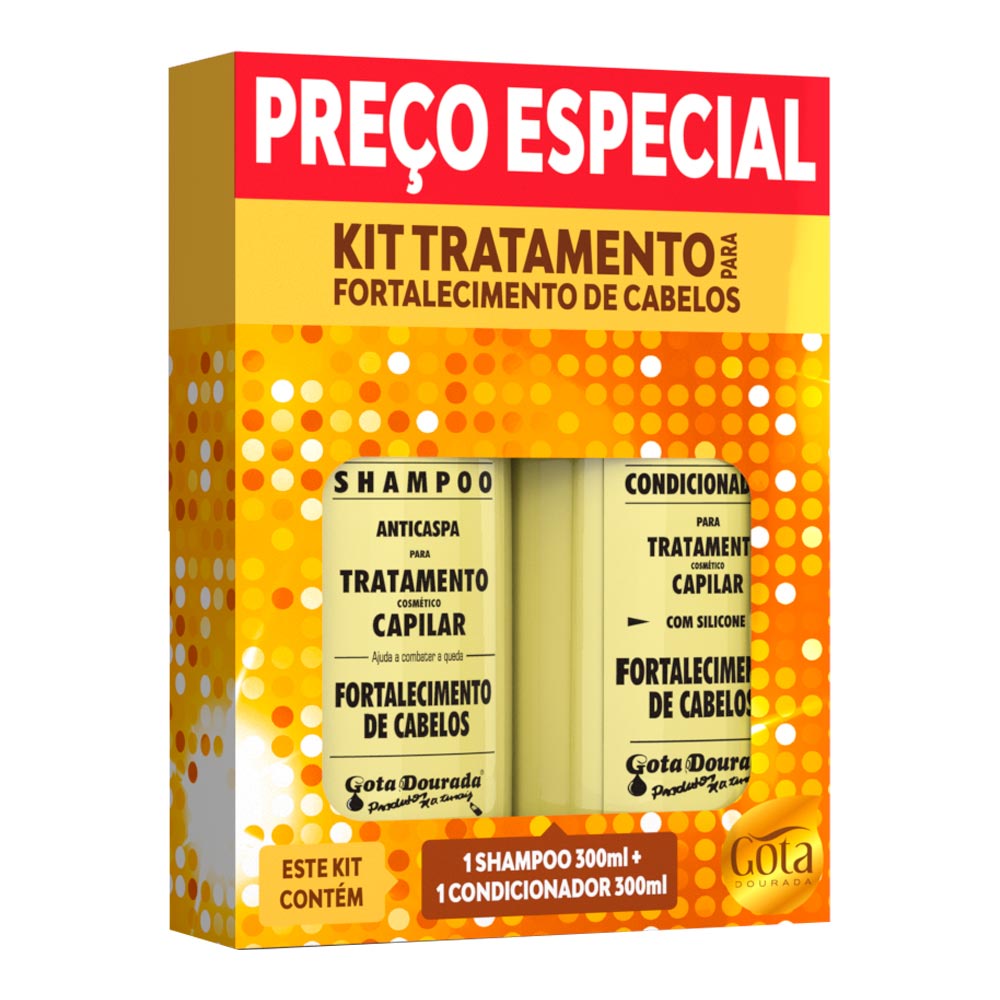 Kit Gota Dourada Fortalecimento (Shampoo 300ml + Condicionador 300ml)