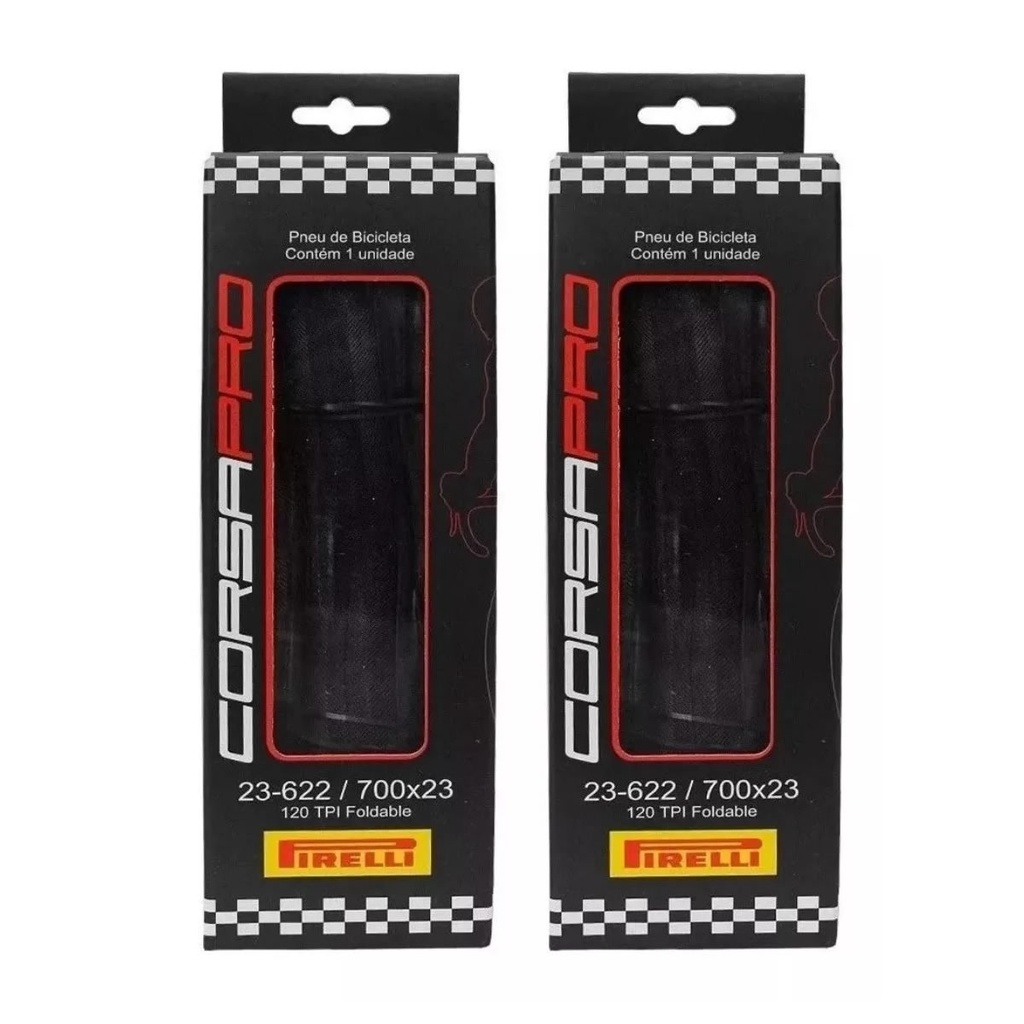 Par pneu aro 700 x 23 bike speed Pirelli Corsa Pro kevlar