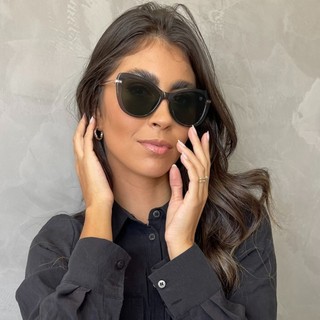 Óculos de Sol Feminino Gateado Acetato/metal Mackage - Dourado com Cinza Cristal