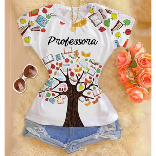 T-shirt Blusa feminina Premium - Árvore - Áreas da educação