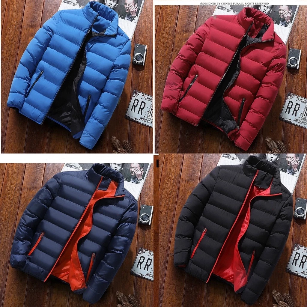 Inverno Engrossado Esportes Jaqueta De Algodão Masculino Gola Em Pé cardigan casual Roupas Quente — imagem 1