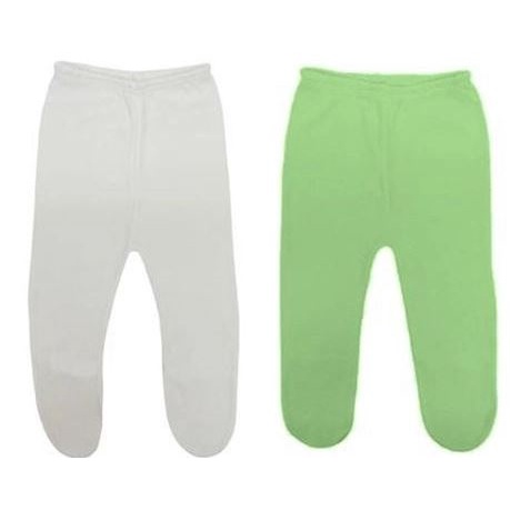 KIT 2 PEÇAS - CALÇA CULOTE (MIJÃO) COM PÉ - BRANCO E VERDE - GET BABY