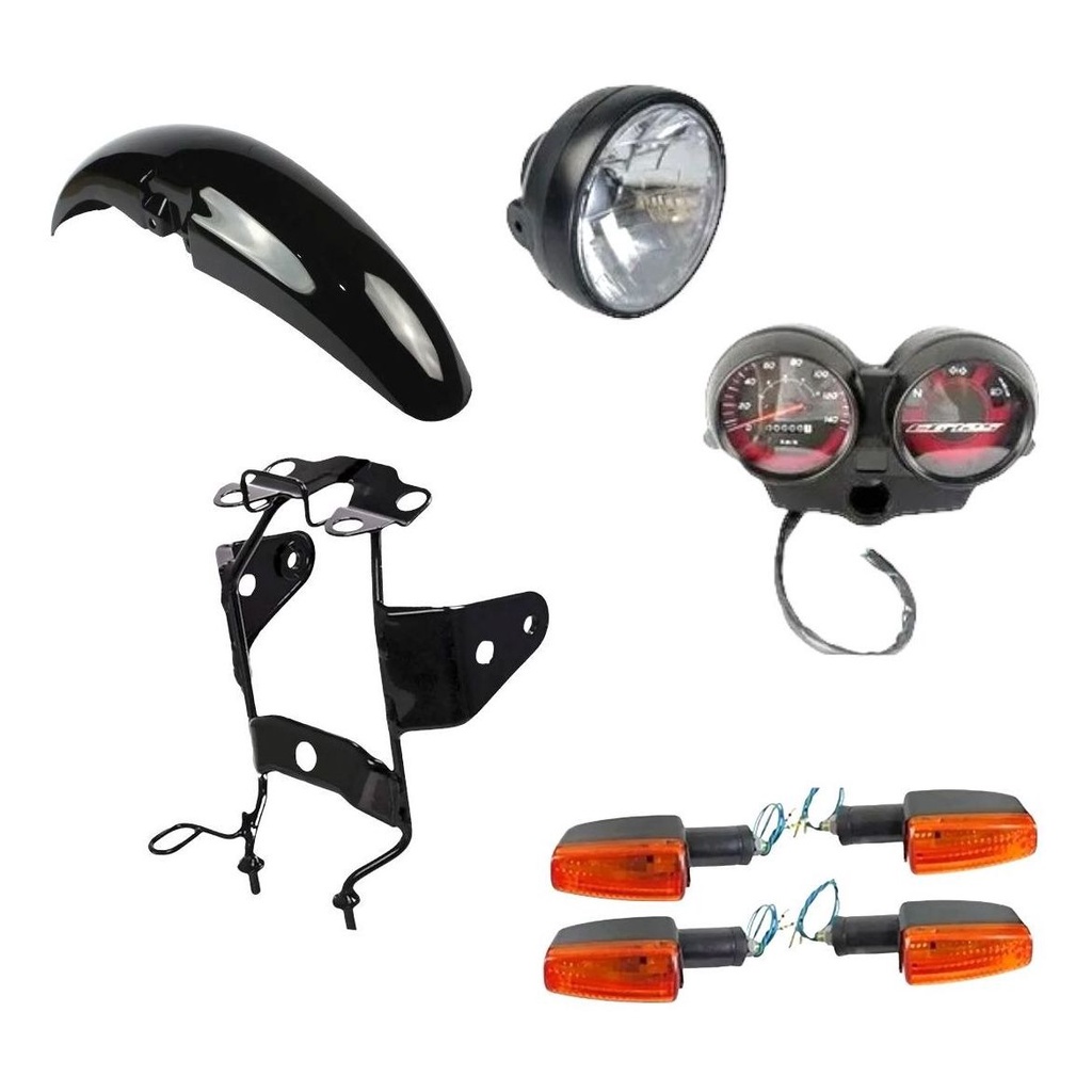 Kit Painel Pisca Paralama Suporte Farol Fan 125 2009 A 2013 em Oferta na Shopee