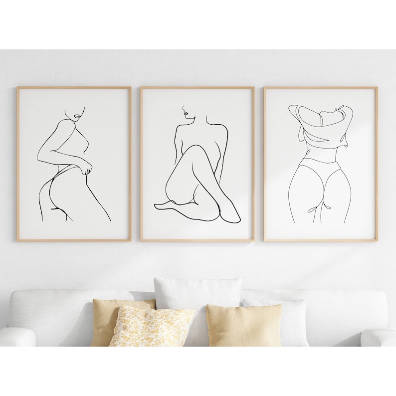 Quadro Decorativo Abstrato mulheres linhas , decoração casa Quadro Decorativo linhas Minimalistas tamanho grande Decoração para sala casa cozinha quarto Quadro decorativo Mulheres abstrata Moderno Decoração Corpo Retro arte #52