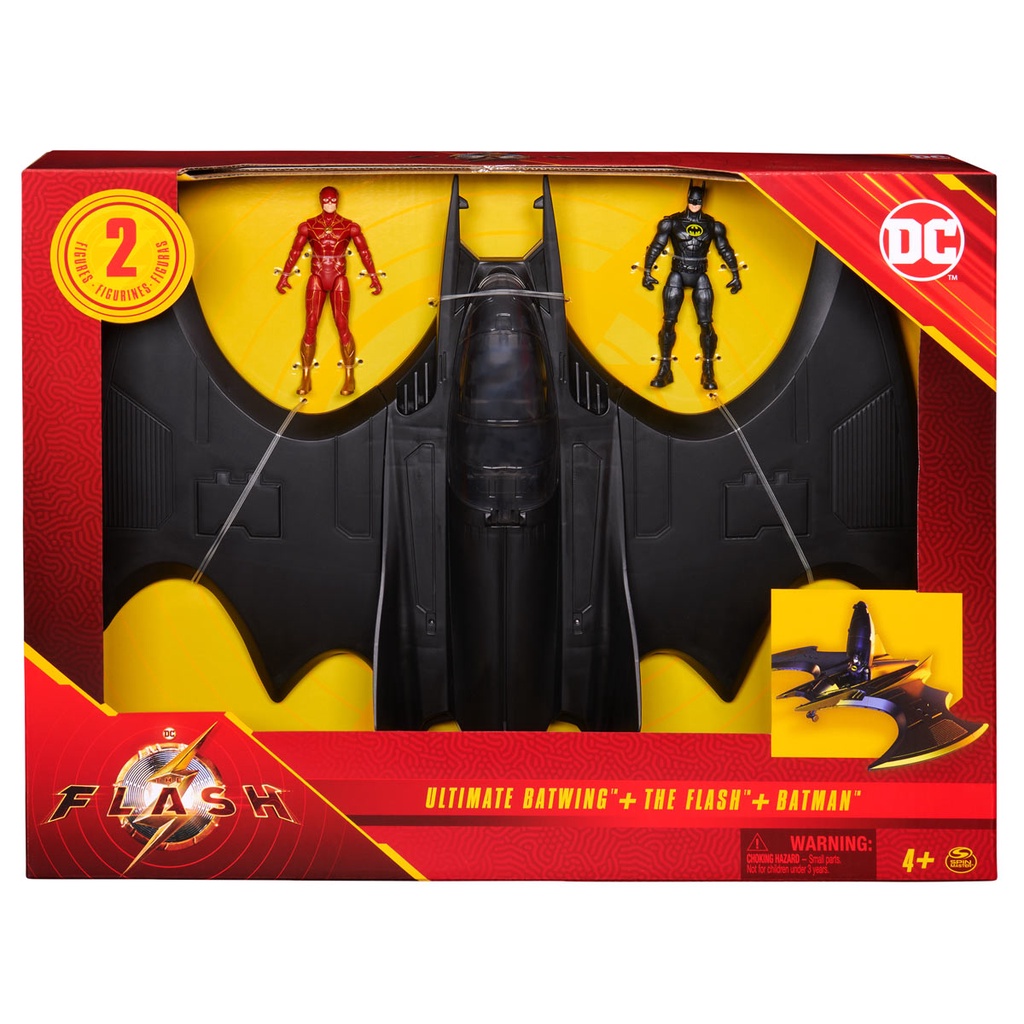 The Flash - Veículo Asa de Morcego com 2 Figuras de 10cm em Oferta na Shopee