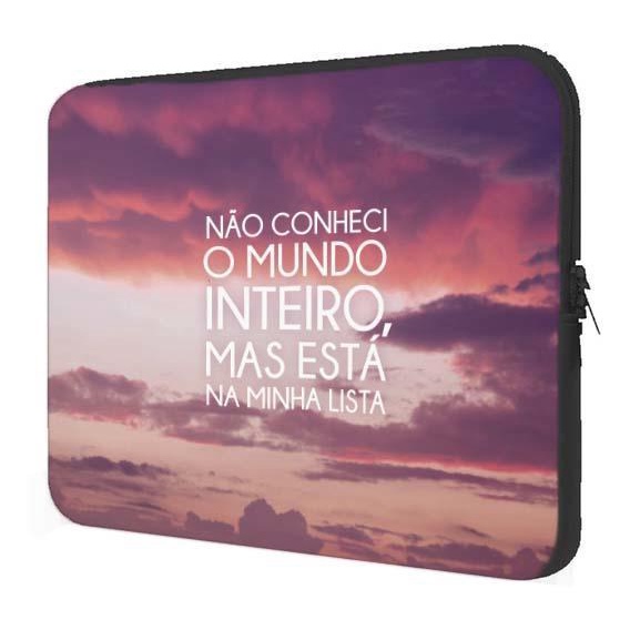 Capa Case Notebook 15.6 Personalizado Não Conheci o Mundo