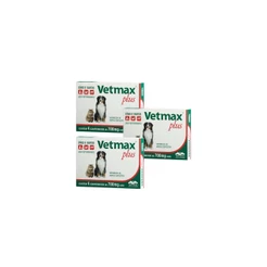 Vetmax Plus 700mg Vetnil 4 comp. Cães e Gatos Kit com 3