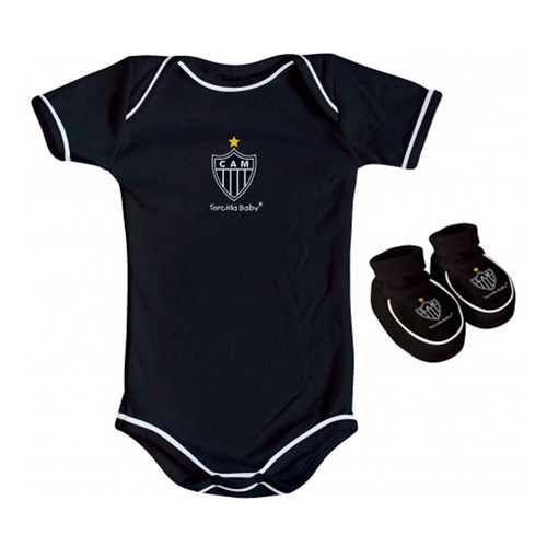 Body Atletico Mg Bebe + Pantufa Conjunto Oficial
