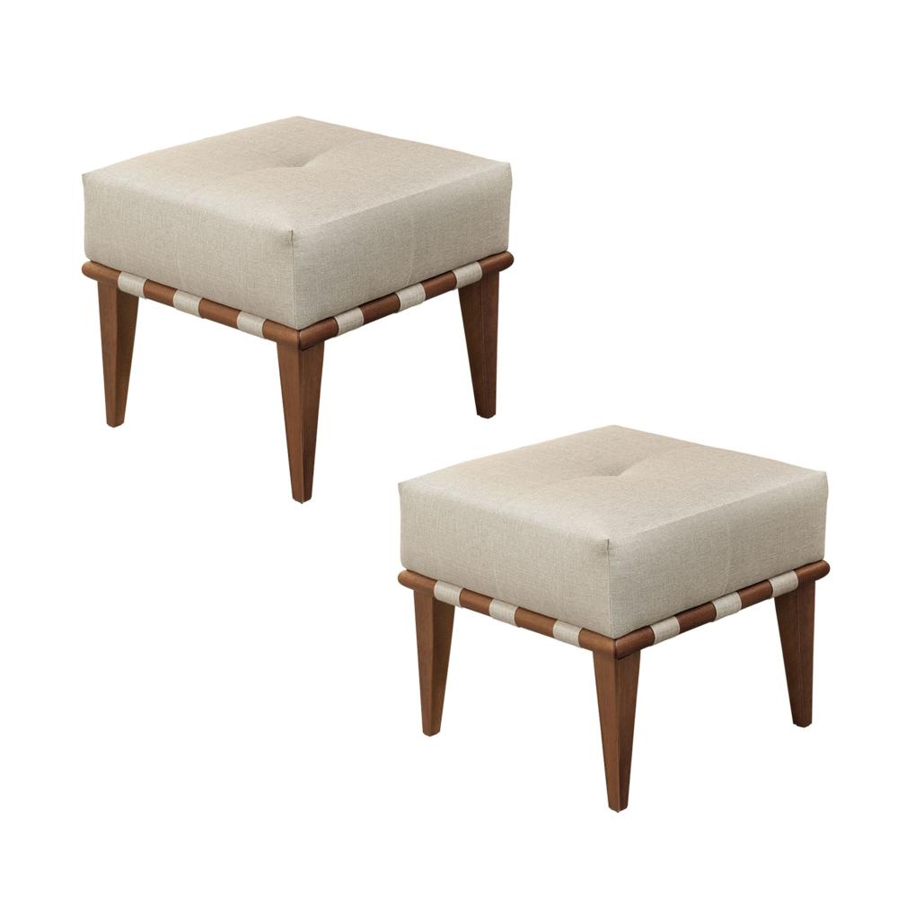 Conjunto - 2 Puffs Banqueta Noé Luxo Castellar Móbile em Oferta na Shopee