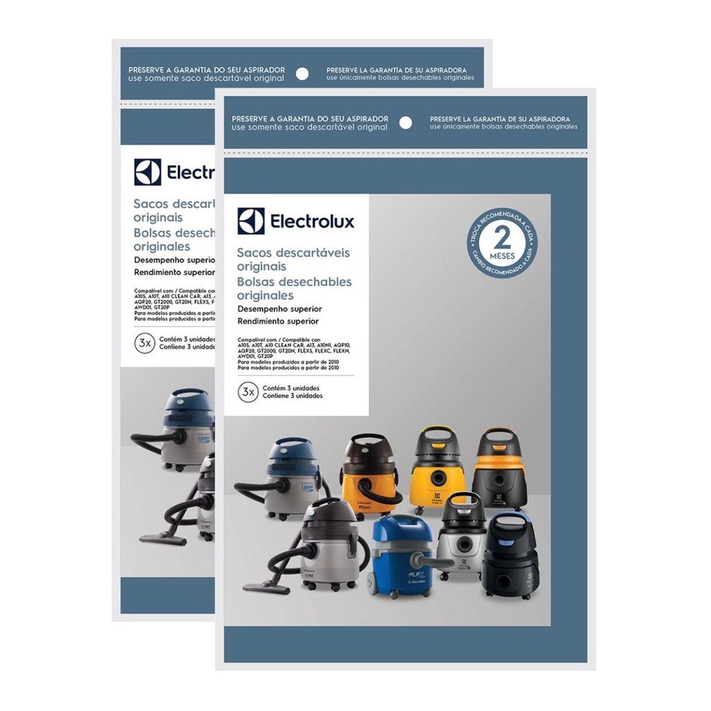 6 Sacos Descartáveis P/ Aspirador AWD01 Electrolux