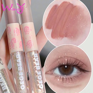 Gege Bear Sombra Líquida De Duas Pontas Com Glitters Finos E Cintilantes Mate