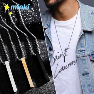 Colares Masculinos de Corrente com Pingente Leve Retângulo em Aço Inoxidável Preto, Prata ou Dourado 316L: Acessórios de Moda Versáteis