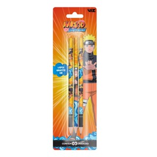 Lapis Preto HB Naruto Blister Com 3 Unidades - Tris