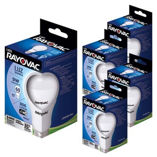 Lampada LED 9W Luz Branca 6500K Rayovac 5 caixas Bulbo Soquete E27 Luz Fria