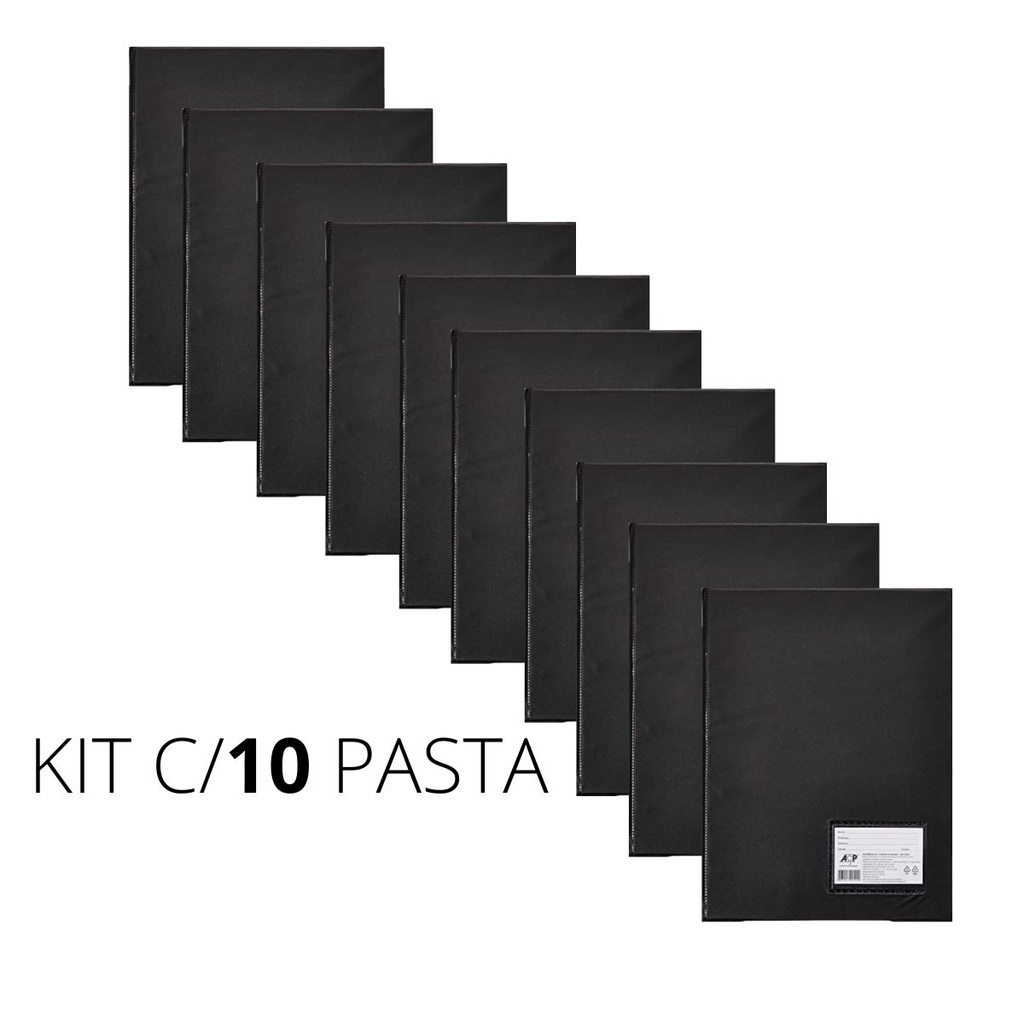 KIT 10 PASTA CATÁLOGO 10, 30, 50, E 100  ENVELOPES PRETA em Oferta na Shopee