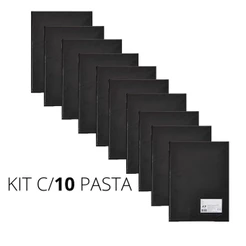 KIT 10 PASTA CATÁLOGO 10, 30, 50, E 100 ENVELOPES PRETA