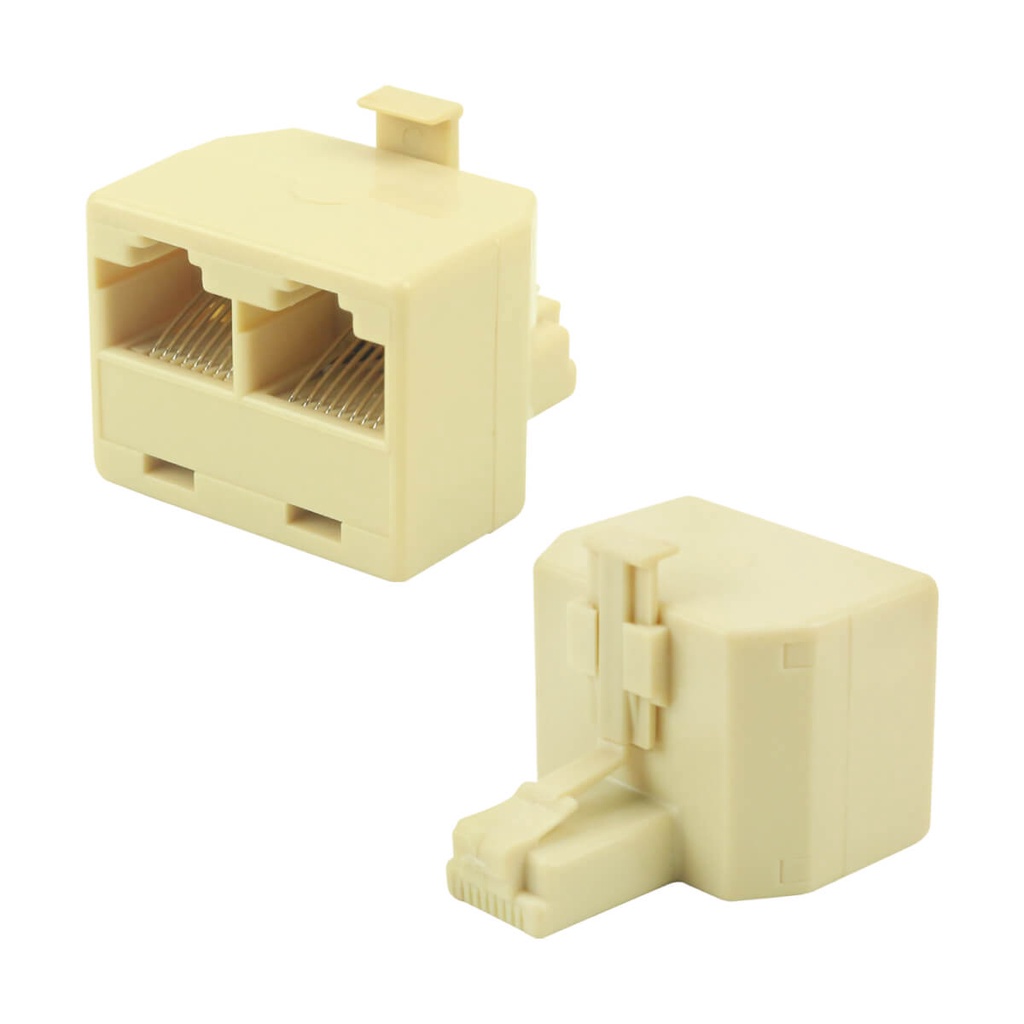 10x Conector Duplicador Cabo De Rede Rj45 2 Fêmea X 1 Macho
