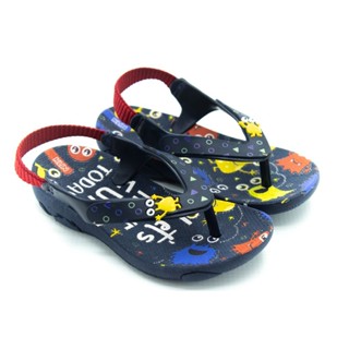 Chinelo Infantil Klin Acqua Print Marinho/Vermelho
