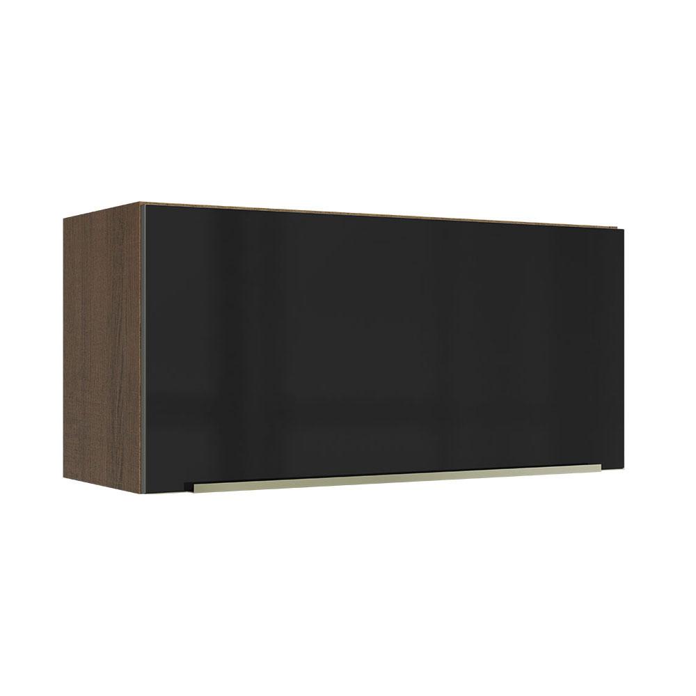 Armário Aéreo 70 cm 1 Porta Rustic/Preto Lux Madesa em Oferta na Shopee