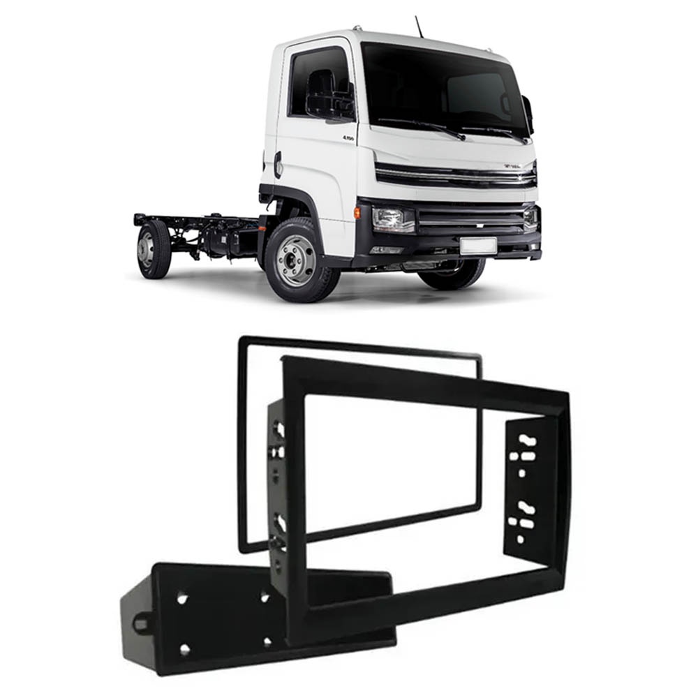 Moldura Painel 1 Din e 2 Din Delivery 7" Polegadas 2017 em Diante Preto