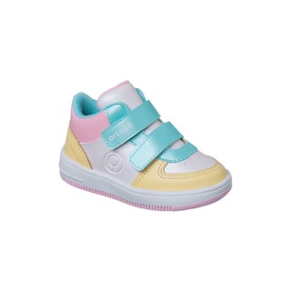 Tênis Cano Alto Infantil Feminino Ortopé Bliss Boot Detalhe Couro Fecho Duplo Colorido