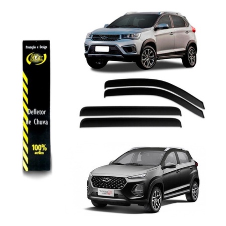 Calha de Chuva Defletor Chery Tiggo 3X 2018 a 2022 4 Portas Ecoflex