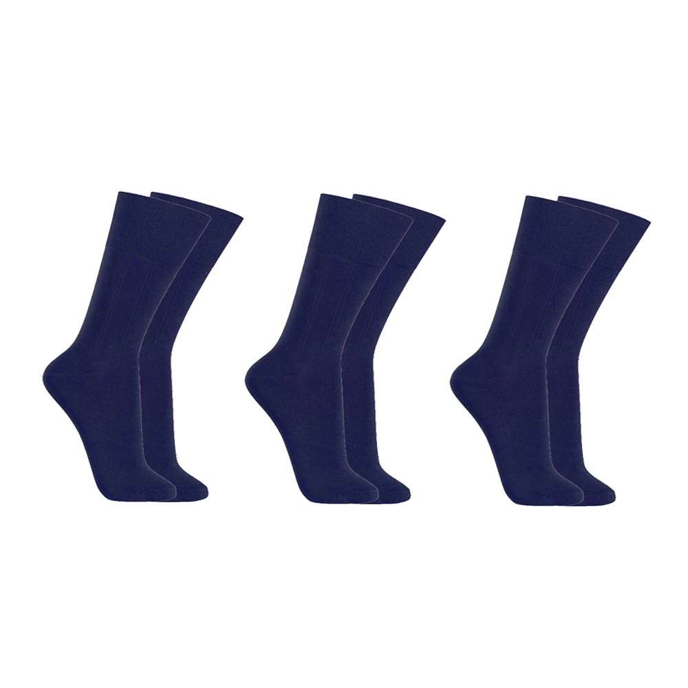 Kit C/3 Pares de Meias Sociais Algodão - Azul em Oferta na Shopee