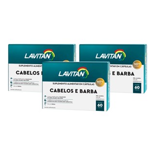 Multivitamínico Lavitan Cabelos E Barbas Homem 3 Caixas
