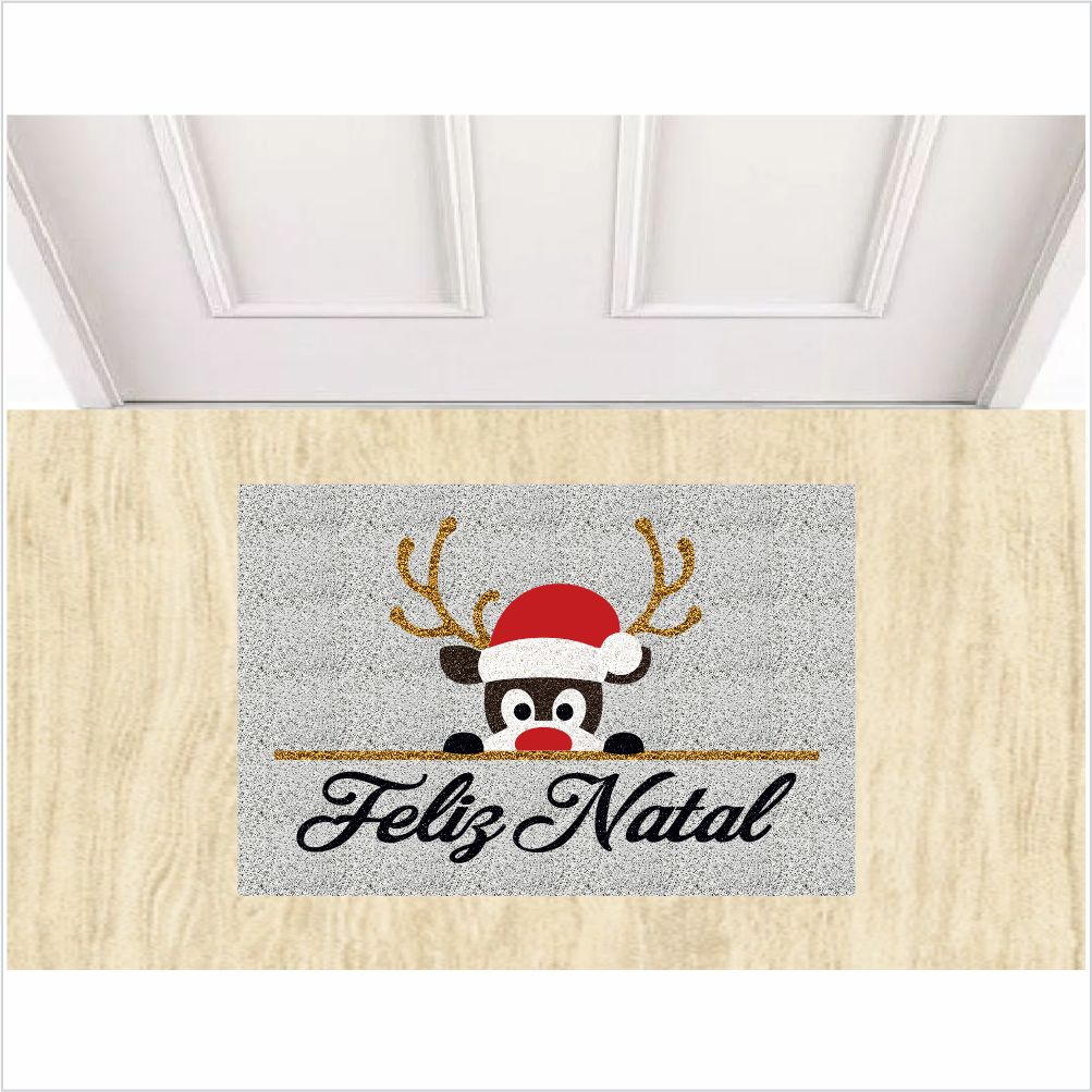 TAPETE FELIZ NATAL, RENA PAPAI NOEL MEDIDA PORTA.