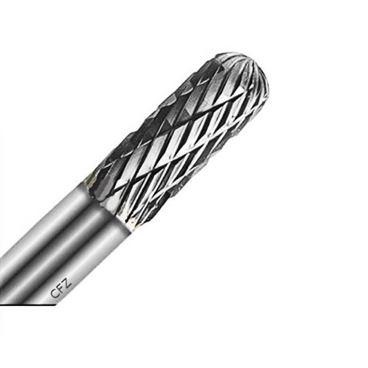 Lima Rotativa Metal Duro 6 x 16mm Haste M6 Cilíndrica Corte Frontal Profissional Retífica