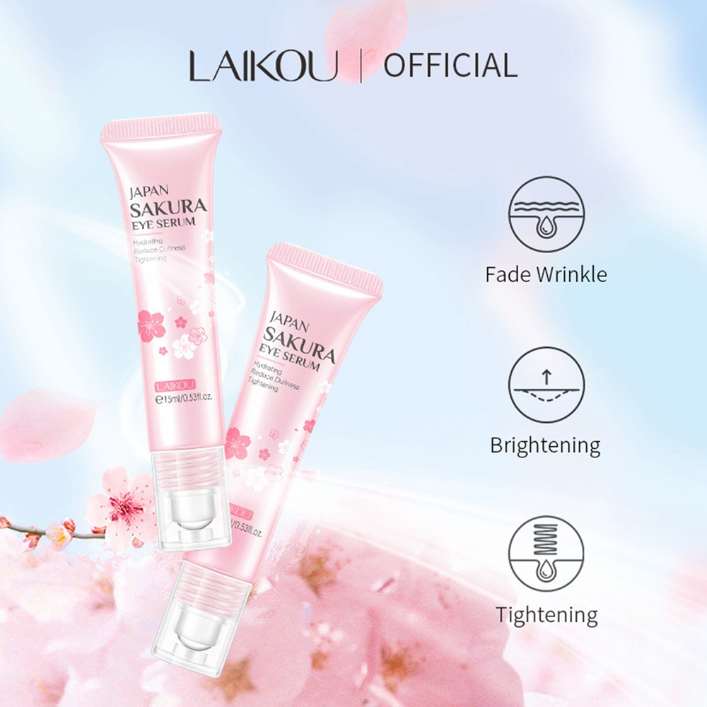 LAIKOU Eye Creme Sakura Soro Anti-rugas Envelhecimento olheiras Remoção de linhas finas Cuidados com os olhos