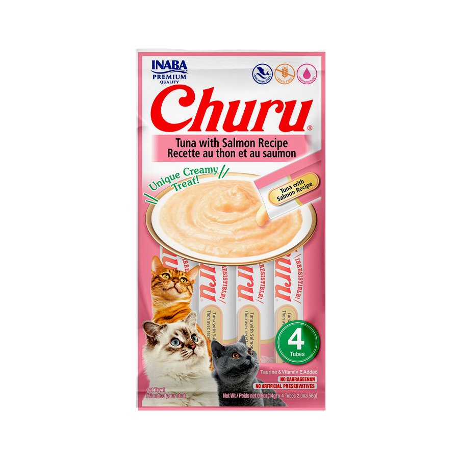 Petisco Churu Para Gatos Adultos Sabor Atum com Salmão 56g