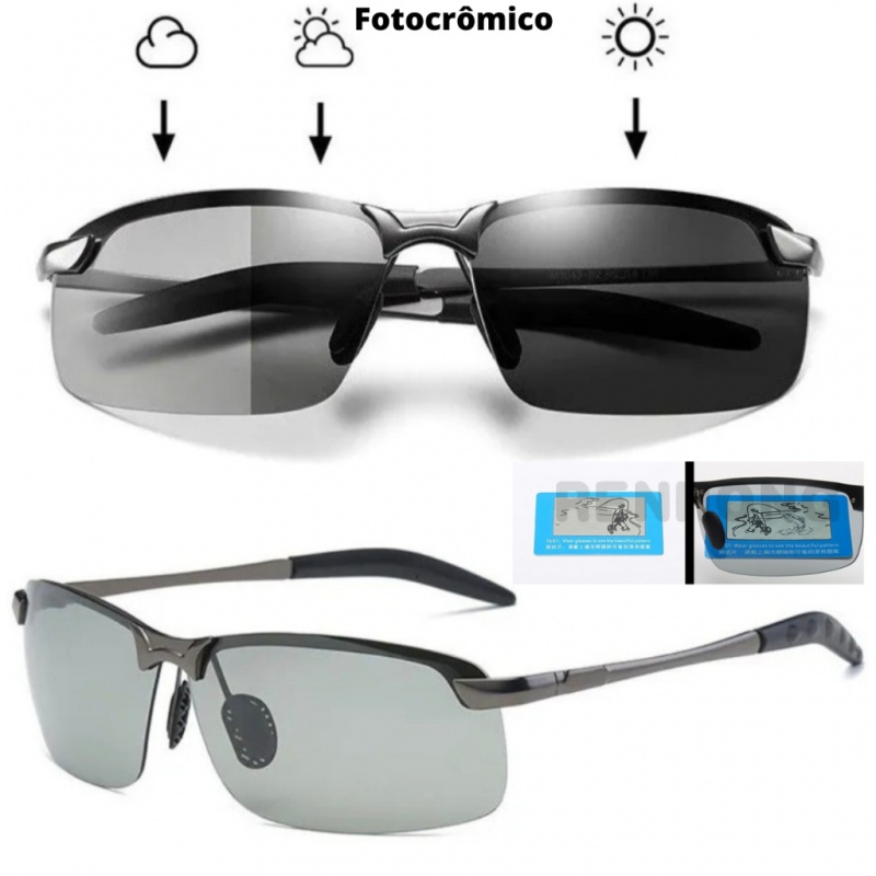 Óculos De Sol Polarizados Com Mudança De Cor Para Homens , Visão Diurna E Noturna , Resistentes Aos Raios UV , Pesca Ciclismo