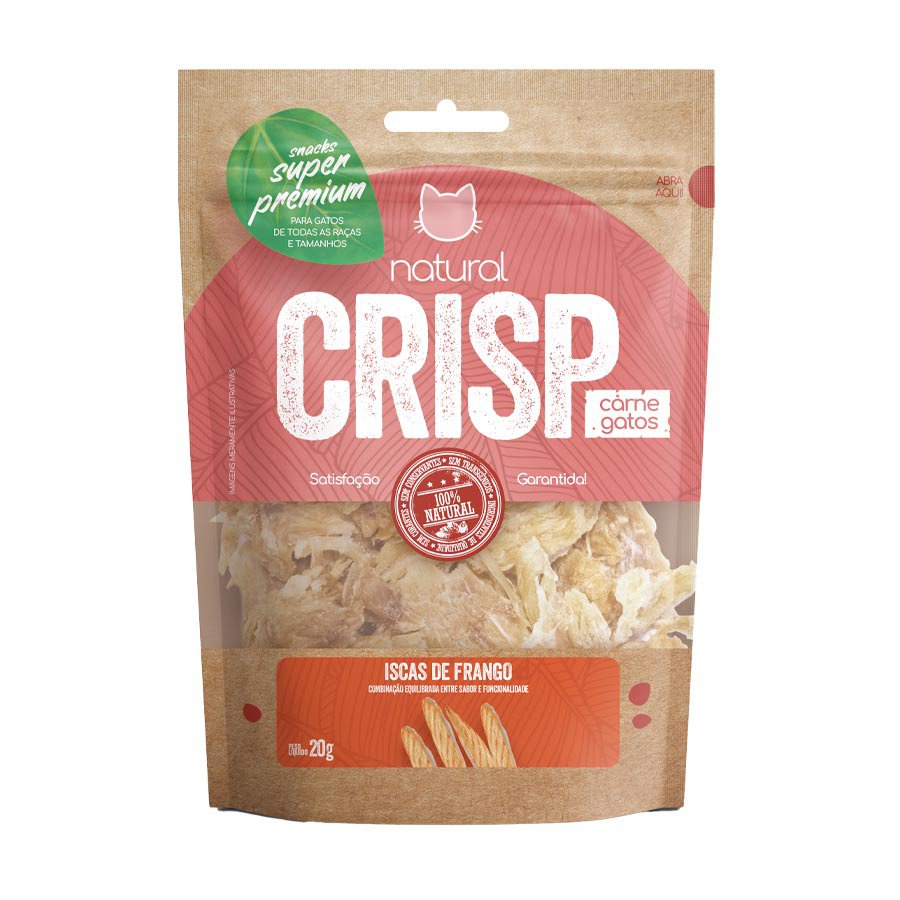 Petisco Natural Crisp Carne Iscas de Frango para Gatos 20g - Pets
