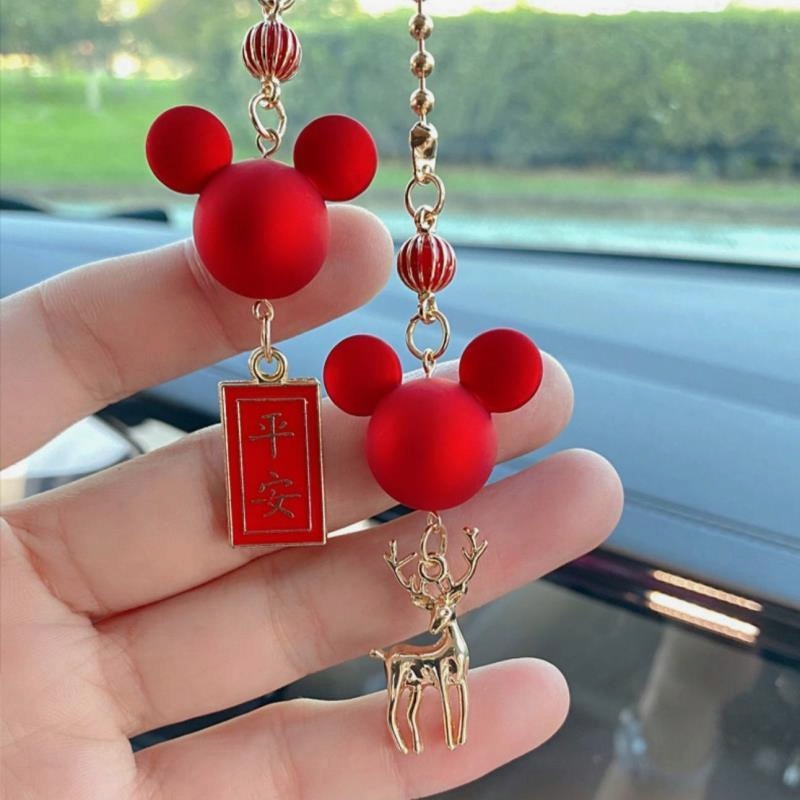 Transshipment Para Manter Seguro O Cabide Do Carro 12 Zodíaco Decoração Fofa Pingente Mickey interior Espelho