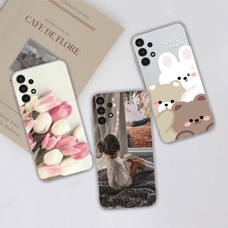 Para Samsung Galaxy A13 4G Capa de Telefone Moda Transparente Capa de Silicone Popular Fofa Fofura Desenhos Animados Capa À Prova De Choque Para Samsung A 13 Capa Parachoque SM-A135F
