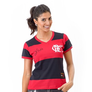 Camisa Flamengo Feminina Retrô Baby Look 1981 Zico Libertadores
