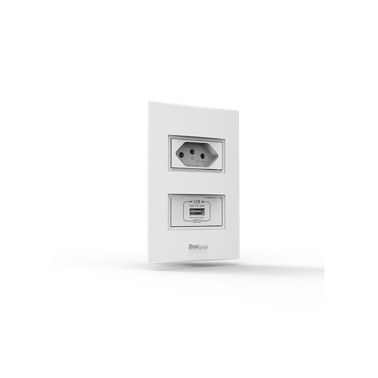 TOMADA MODULAR BELEZE CONJUNTO 4X2 USB + TOMADA 10A BRANCA EMBUTIR ENERBRAS