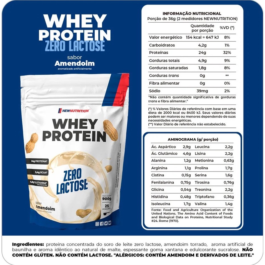 Whey Protein Zero Lactose 900g