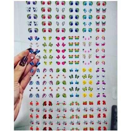 1200 adesivos de unha 3d no cartelao pre pronto em Oferta na Shopee
