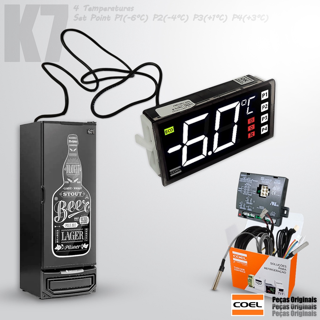 Controlador K7 - B04 - N2 - 4 Set Point P1 P2 P3 P4 Cervejeira Gelopar