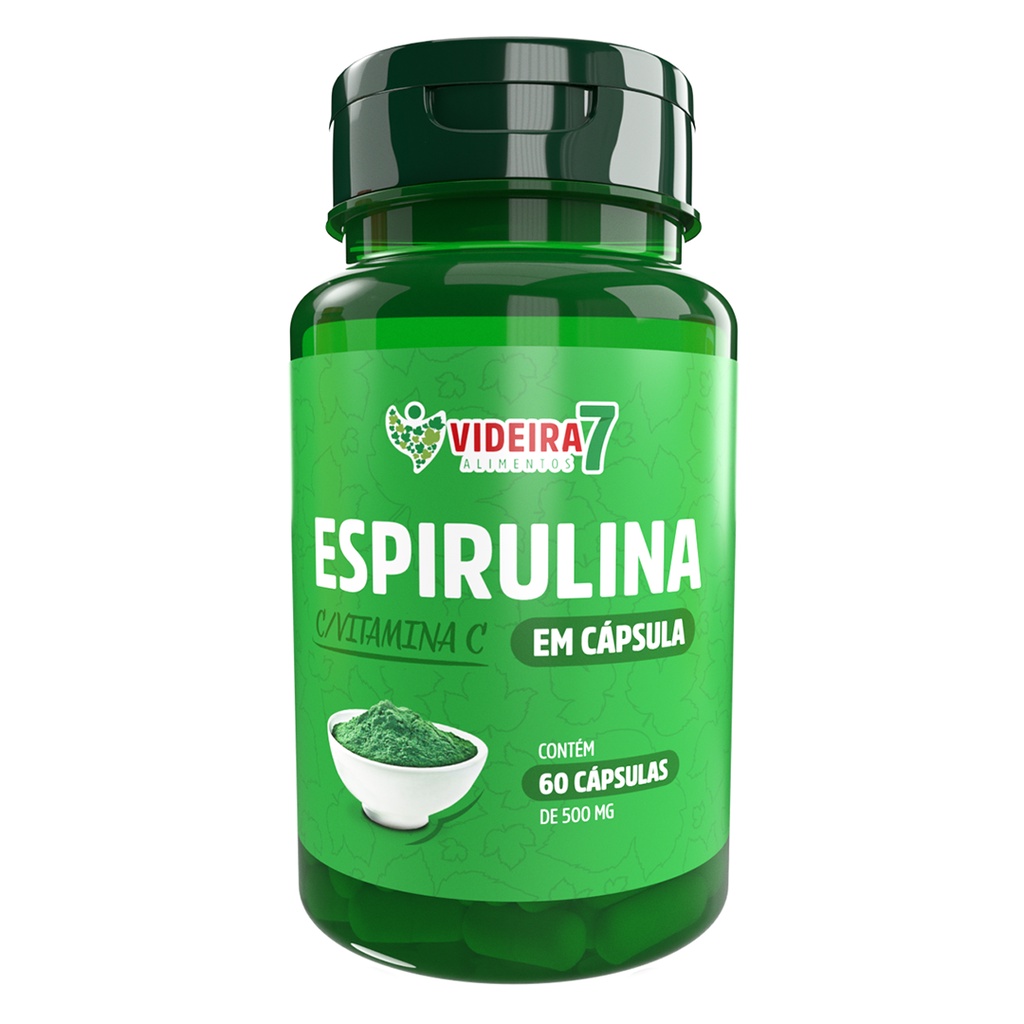 Espirulina com Vitamina C 500mg - 60 CÁPSULAS