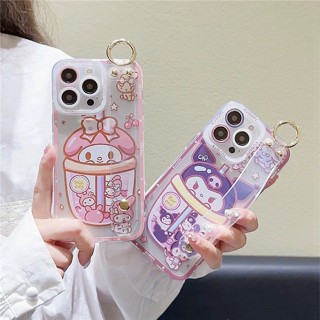Moto G32 G52 G62 G82 G50 G60 G60S G30 G20 G10 G73 G53 G42 G200 EDGE 20 30 Pulseira Transparente Fofa Kuromi Melody Capa Para Celular TPU Traseira Flexível Protetora Anti-Impacto