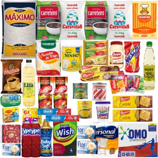 Cesta Básica com Leite Ninho, Nescau e Produtos de Limpeza em Oferta na Shopee