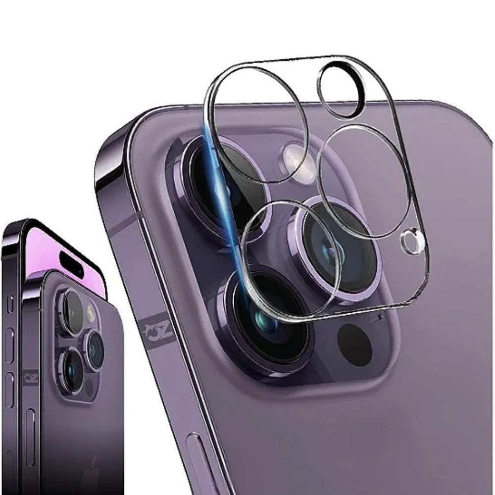 Película de Vidro 3D Para Lente Câmera Transparente Iphone 14 Pro / 14 Pro Max