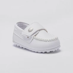 Mocassim Infantil Menino Babê Batizado Festa Sapato Branco Confortável Leve 37127 Pequito