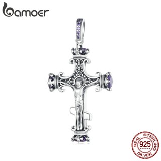 Bamoer 925 Sterling Silver Cross Pendant Para Colar Somente Acessórios Guardiões Jóias De Moda Presentes