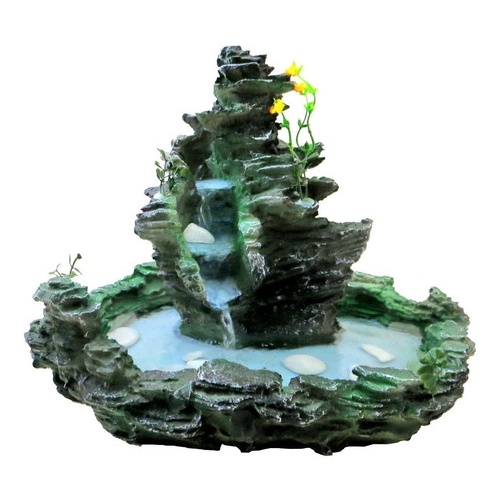 Fonte Decorativa Água Cascata Pedra Verde  Relaxante em Oferta na Shopee